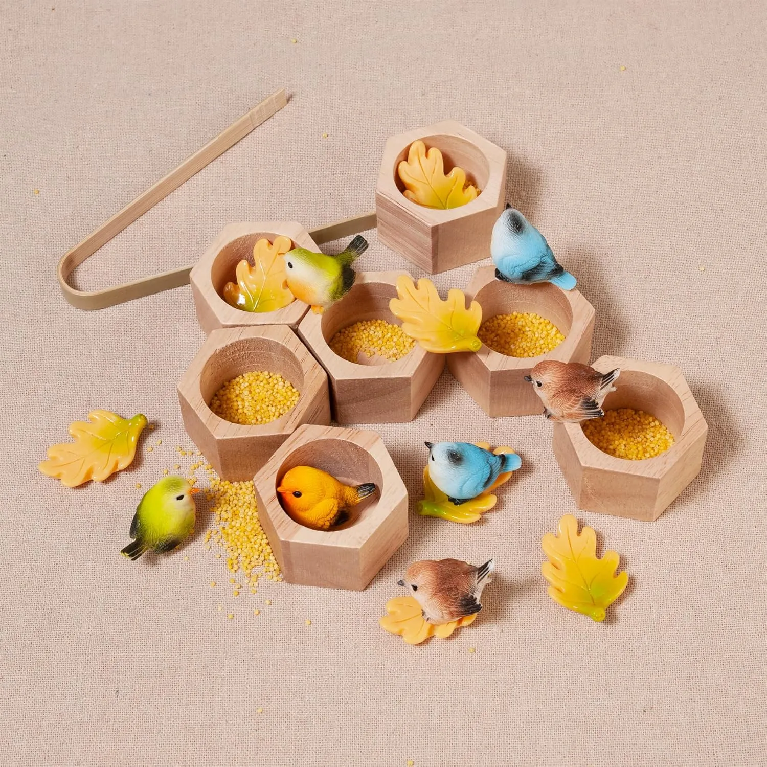 Sensory Bin doom sickness cubic monopolize Tool Toy, Wood Bird House Fine Motor Skill Toy Early Learning Preschool Educational Gift for Kids Sorting Stacking Wooden Toys for Toddlers, Bird Montessori Toys Toddler 