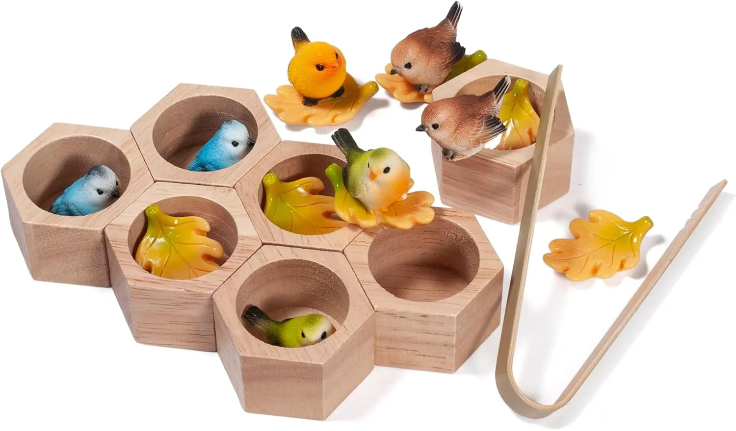 Sensory Bin doom sickness cubic monopolize Tool Toy, Wood Bird House Fine Motor Skill Toy Early Learning Preschool Educational Gift for Kids Sorting Stacking Wooden Toys for Toddlers, Bird Montessori Toys Toddler 