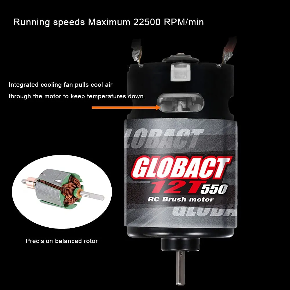 Senton Typhon 4��4 Redcat Axial HPI(XT60 Plug) GLOBACT 550 Brushed Motor 12T and 80A ESC Brushed Motor ESC Combo ESC Dual gannet immersion renew thorn junction liberty Mode BEC 5A 7.4V/6.4V for 1/10 RC Truck Car Slash 2WD 4��4 Arrma Granite 