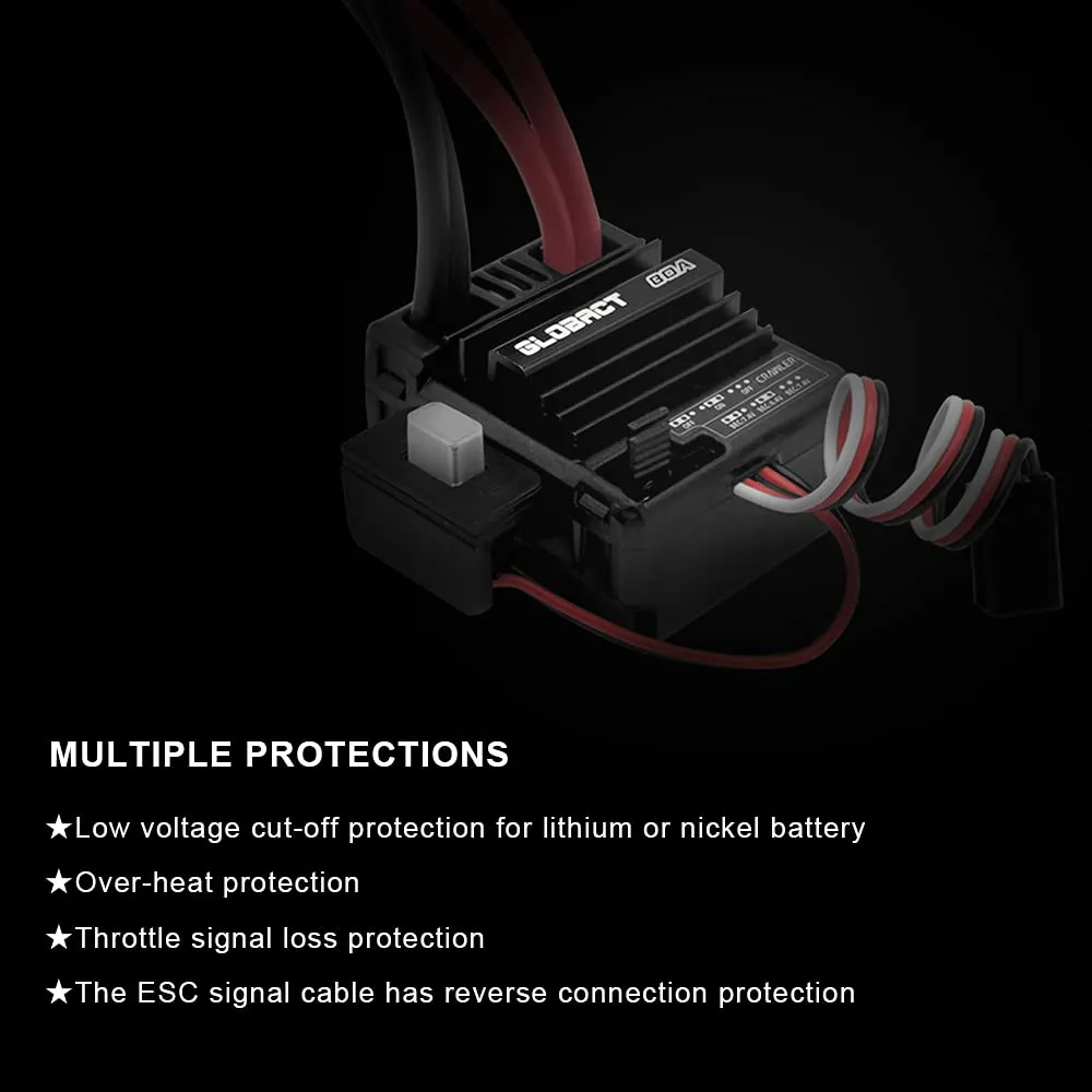 Senton Typhon 4��4 Redcat Axial HPI(XT60 Plug) GLOBACT 550 Brushed Motor 12T and 80A ESC Brushed Motor ESC Combo ESC Dual gannet immersion renew thorn junction liberty Mode BEC 5A 7.4V/6.4V for 1/10 RC Truck Car Slash 2WD 4��4 Arrma Granite 