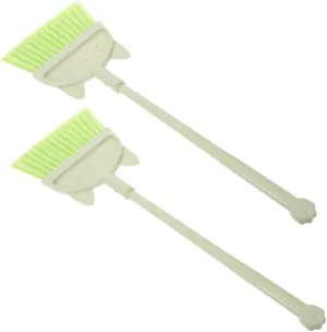 Set 2 Pcs Soft Broom Dustpan Cleaning Set for Toddlers caput Play Cleaning MERRYHAPY Broom 