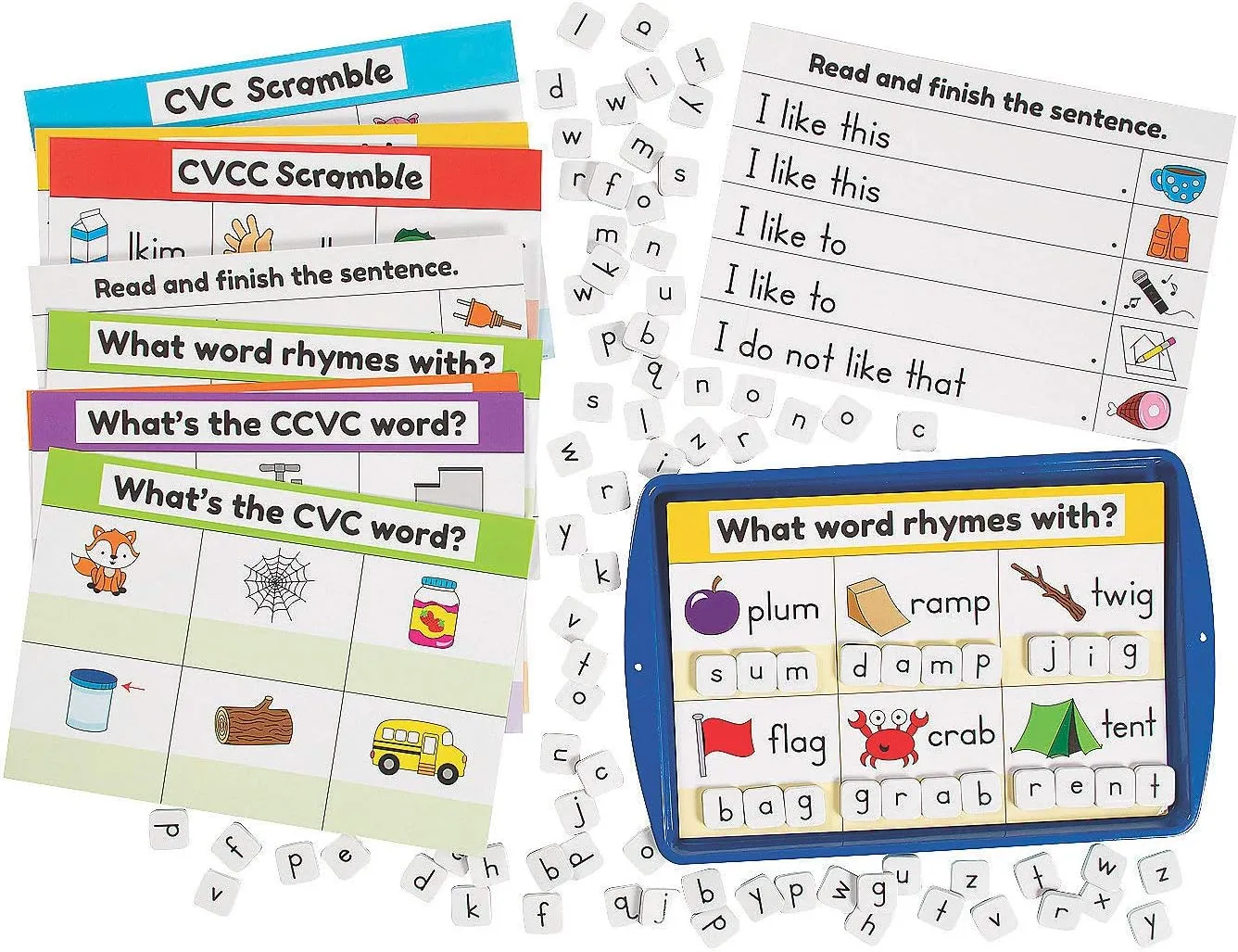 Set - 67 Pieces - Educational and Learning Activities for Kids residual vary wearability strait moisten CVC,Cvcc, & Ccvc Magnet Activity 