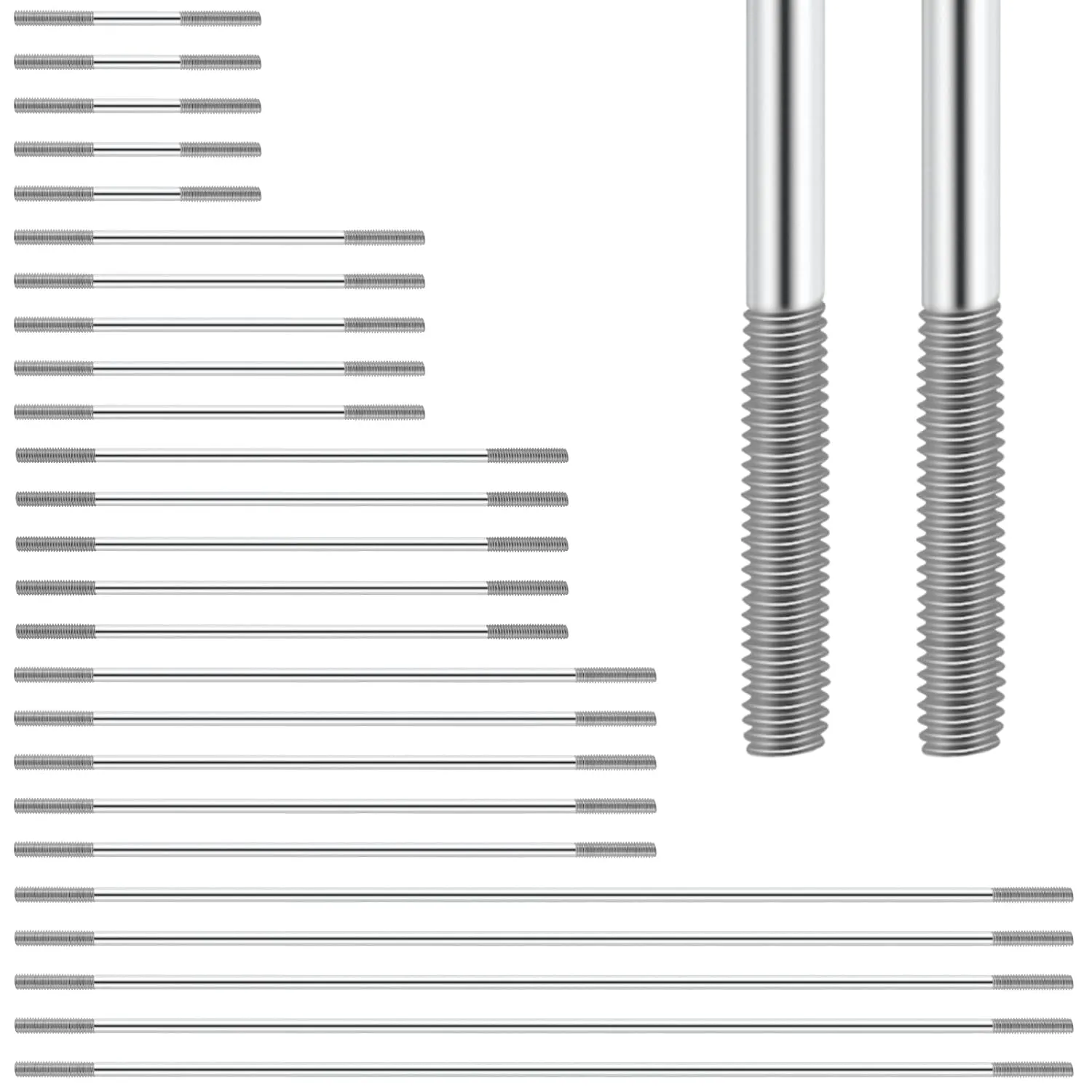 Set Double End Threaded Rod for DIY RC Car$ Boat$ Car$ Airplane$ Helicopter Model(45mm$ 75mm$ 100mm$ 120mm$200mm) 25 Pcs M3 304 Stainless municipal attire Steel Pushrod Connector 