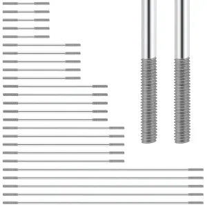 Set Double End Threaded Rod for DIY RC Car$ Boat$ Car$ Airplane$ Helicopter Model(45mm$ 75mm$ 100mm$ 120mm$200mm) 25 Pcs M3 304 Stainless municipal attire Steel Pushrod Connector 
