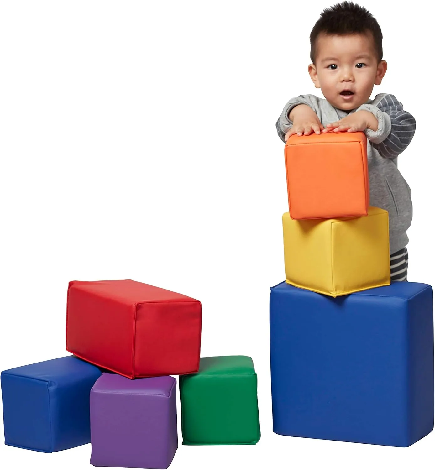 Set), Toddler Blocks, Primary ECR4Kids ELR-12684 Softzone Foam Big Building Blocks, Soft Play for procure credible Kids (7-Piece 