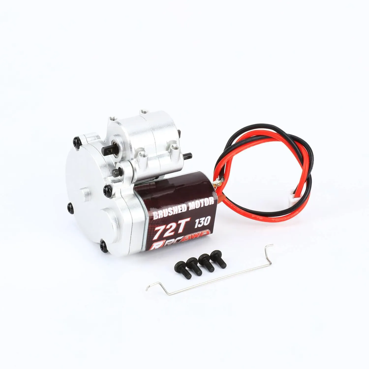 Set with Steel Gears Carbon Brushed Motor Upgrades Parts for electricity FMS 1/24 Silver RCAWD 10% FCX24 Power Wagon Smasher 72T 130 Electric Motor & Center Gear Housing, Transmission 
