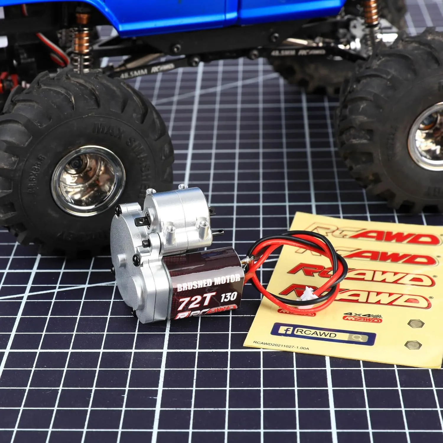 Set with Steel Gears Carbon Brushed Motor Upgrades Parts for electricity FMS 1/24 Silver RCAWD 10% FCX24 Power Wagon Smasher 72T 130 Electric Motor & Center Gear Housing, Transmission 