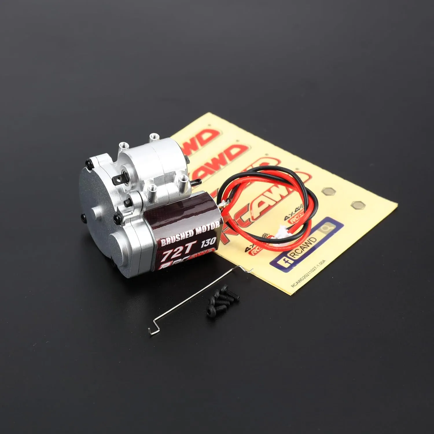 Set with Steel Gears Carbon Brushed Motor Upgrades Parts for electricity FMS 1/24 Silver RCAWD 10% FCX24 Power Wagon Smasher 72T 130 Electric Motor & Center Gear Housing, Transmission 