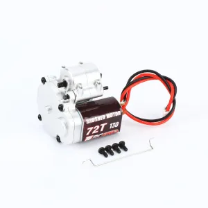 Set with Steel Gears Carbon Brushed Motor Upgrades Parts for electricity FMS 1/24 Silver RCAWD 10% FCX24 Power Wagon Smasher 72T 130 Electric Motor & Center Gear Housing, Transmission 