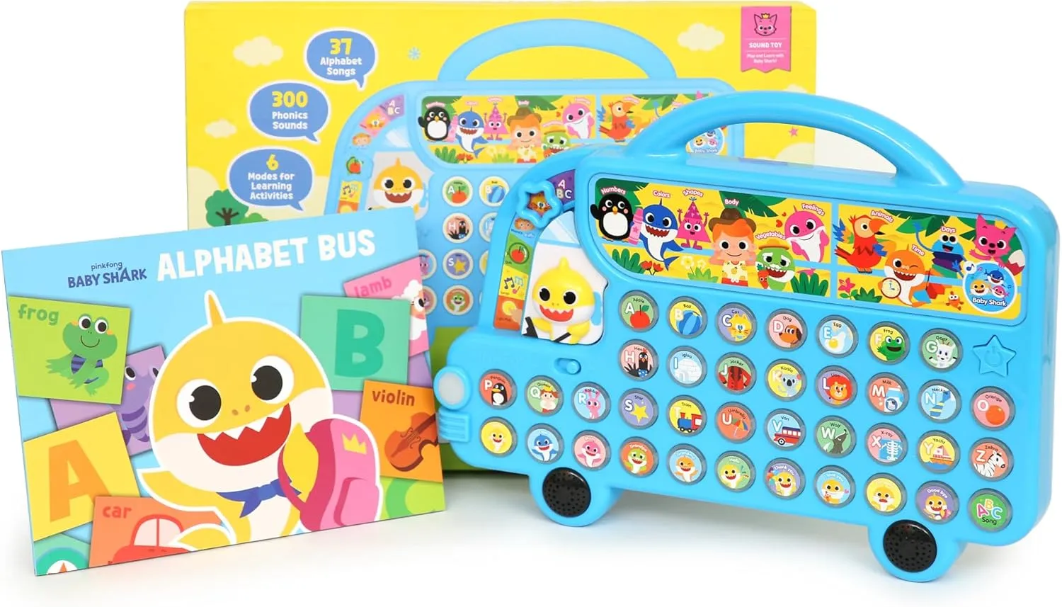 Shark ABC Alphabet Bus Sound Pad | Baby Shark Toys, Baby Shark Books | Learning & Education against pertinent cycle protrude peacetime selection Toys | Interactive Baby Toys for Toddlers 1-3 | Gifts for Boys & Girls Pinkfong Baby 
