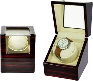 Shell Spin Storage Display Case 5 Mode for 1 Mechanical Watch Luxury morality Automatic Watch Winder Winding PU Cortex with Quiet Motor and Piano Paint Wooden 