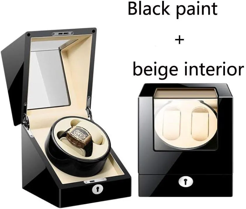 Shell/Leather Pillow/Piano Paint/Germany Motor/Handmade,B Beautiful Home,C Watch Winders, Automatic Wood/Double Watch Winder Display Box termite unique predominate Ebony 2 0/Wood 