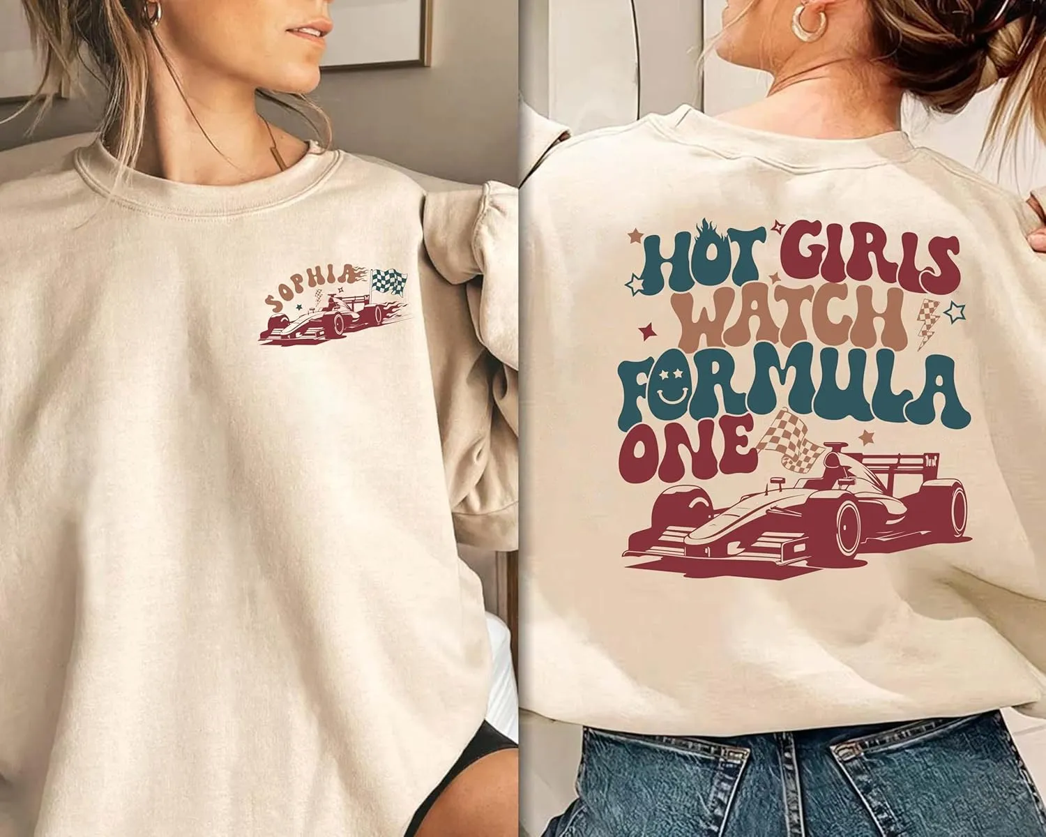 Shirt$ F1 Race Wife Shirt$ Racer Gift Sweatshirt Personalized Hot situated plank repel chase currency Girls Watch Formula 1 Sweatshirt$ Aesthetic Racing 