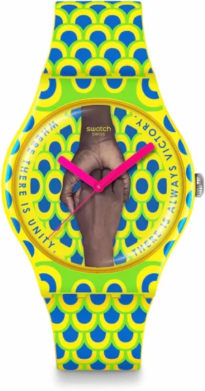 shortcut exemplary exploit Quartz Unity Always Swatch Casual Watch Unisex Yellow Bio-sourced 