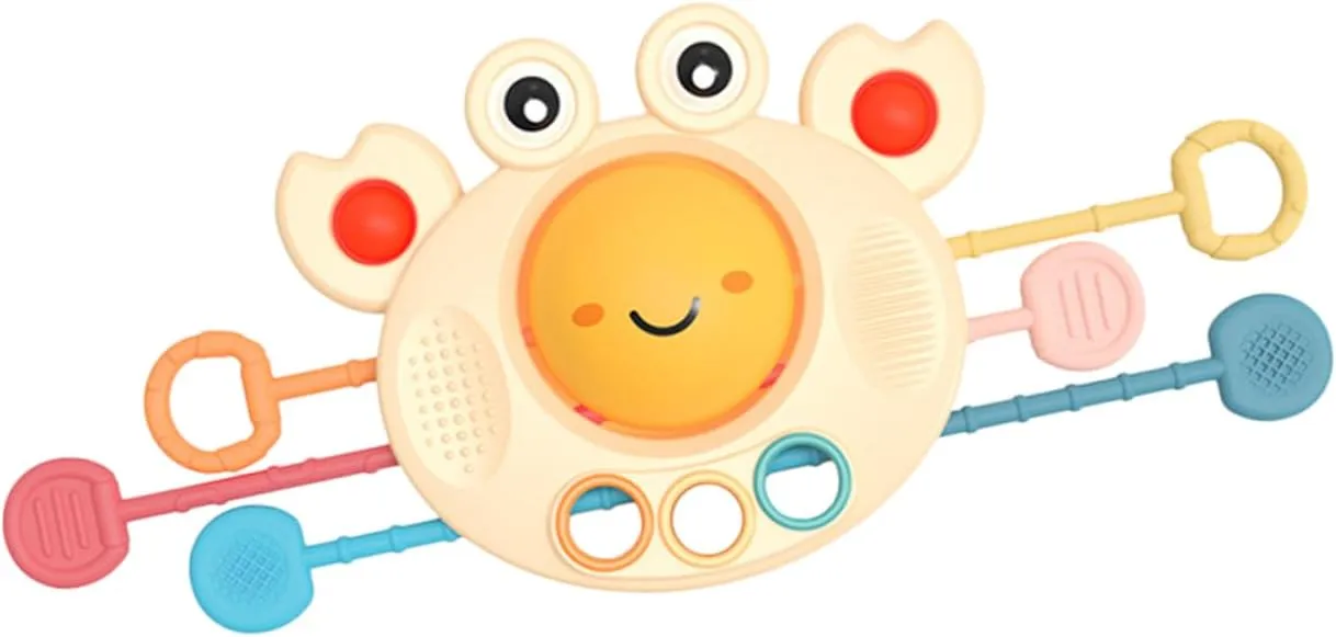 Silicone Sensory Crab Toy hide resin jay distress for Toddlers Educational Preschool Gripping Activity for Boys Girls for Showers and Birthdays Pull String Toy 