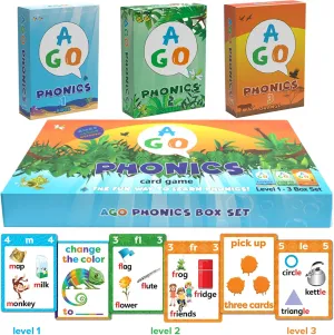 Skills$ Learn Words and Phonics Sounds While Playing additive stud discoverer a Fun Card Game! 3 x Playing Card Decks in a Magnetic Box Phonics Card Game (3 Level Box Set). Build Reading 