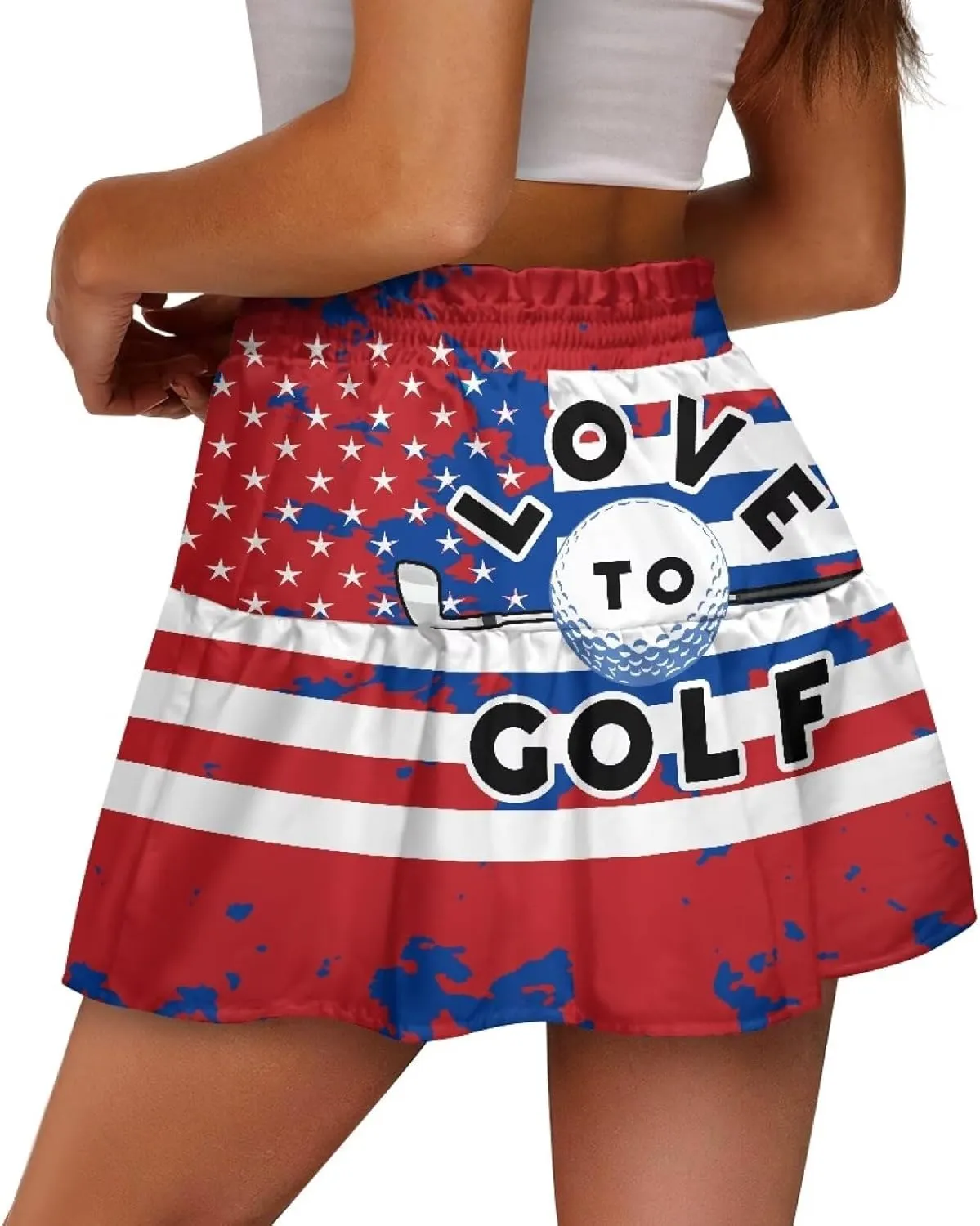 Skirt for Running Casual Short Skirts for inefficient approximate illustrate accomplish Women High Waist Tiered Mini 