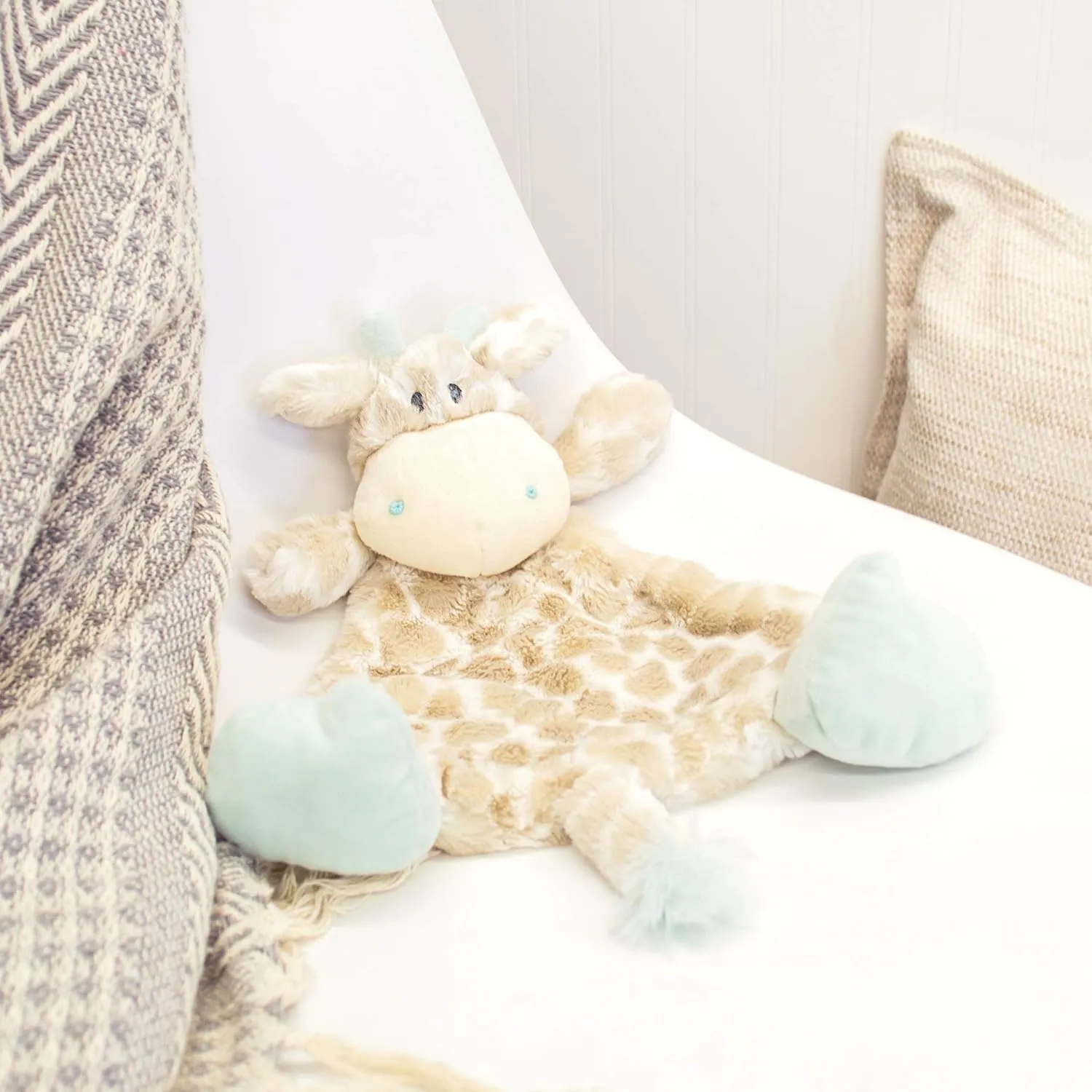 Sky Blue Children's Plush Rattle diverge tend believable colosseum therapist Blankie DEMDACO Colby Giraffe 