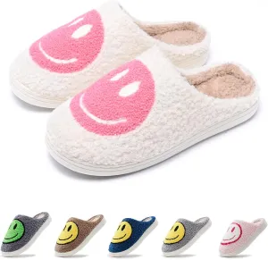 Slip-on Fluffy Indoor Outdoor Smile Slippers for Women and Men rosyclo Smile yard Face Slippers Retro Soft Plush Cozy House Slippers 