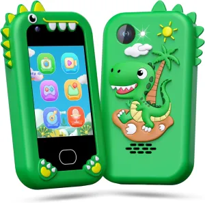 Smart Phone Toys$ Christmas Birthday Gifts decent for 3-8 Year Old Boys$ Touchscreen HD Dual Camera Cell Phone with 32G SD Card(Green) Lapare Kids 