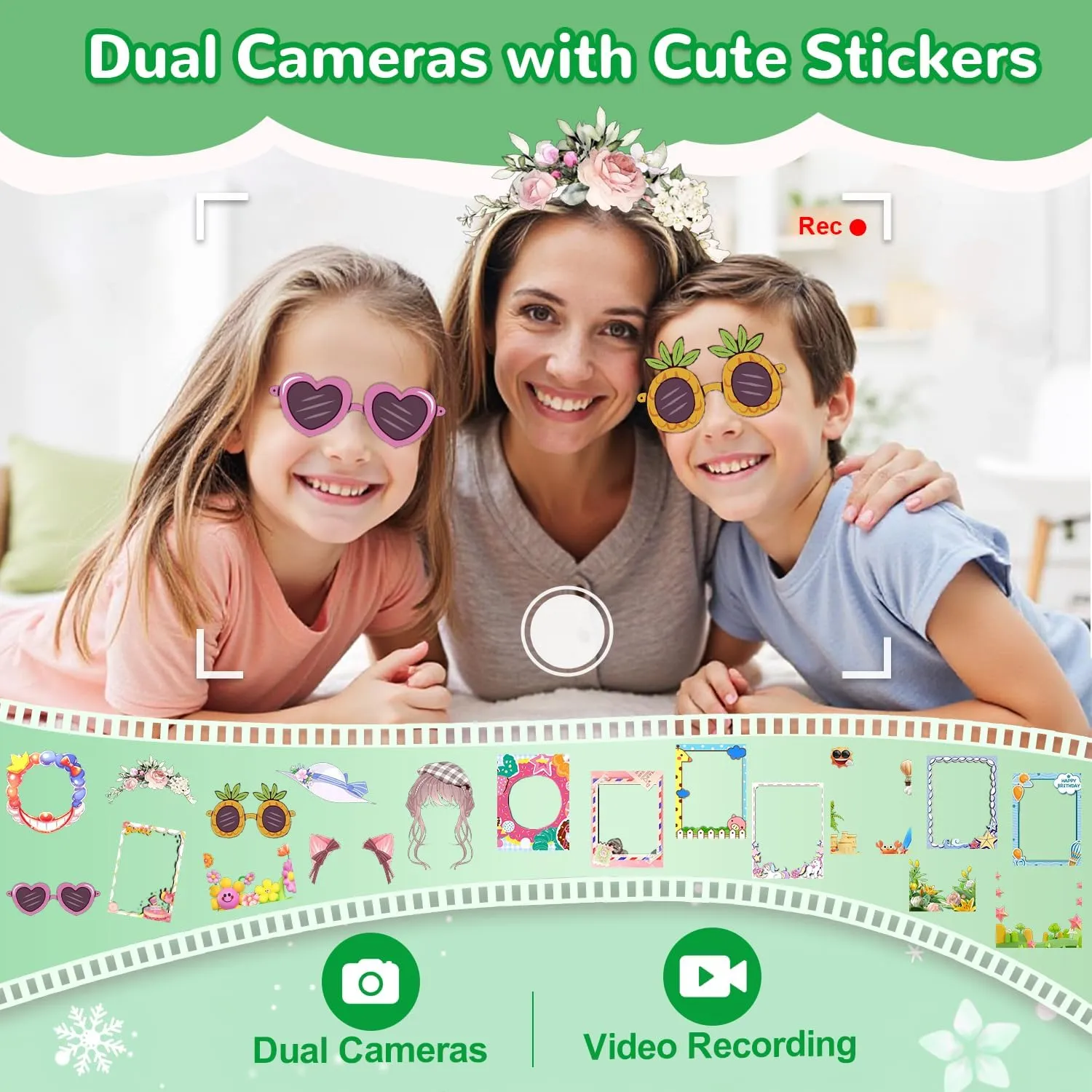 Smart Phone Toys$ Christmas Birthday Gifts decent for 3-8 Year Old Boys$ Touchscreen HD Dual Camera Cell Phone with 32G SD Card(Green) Lapare Kids 