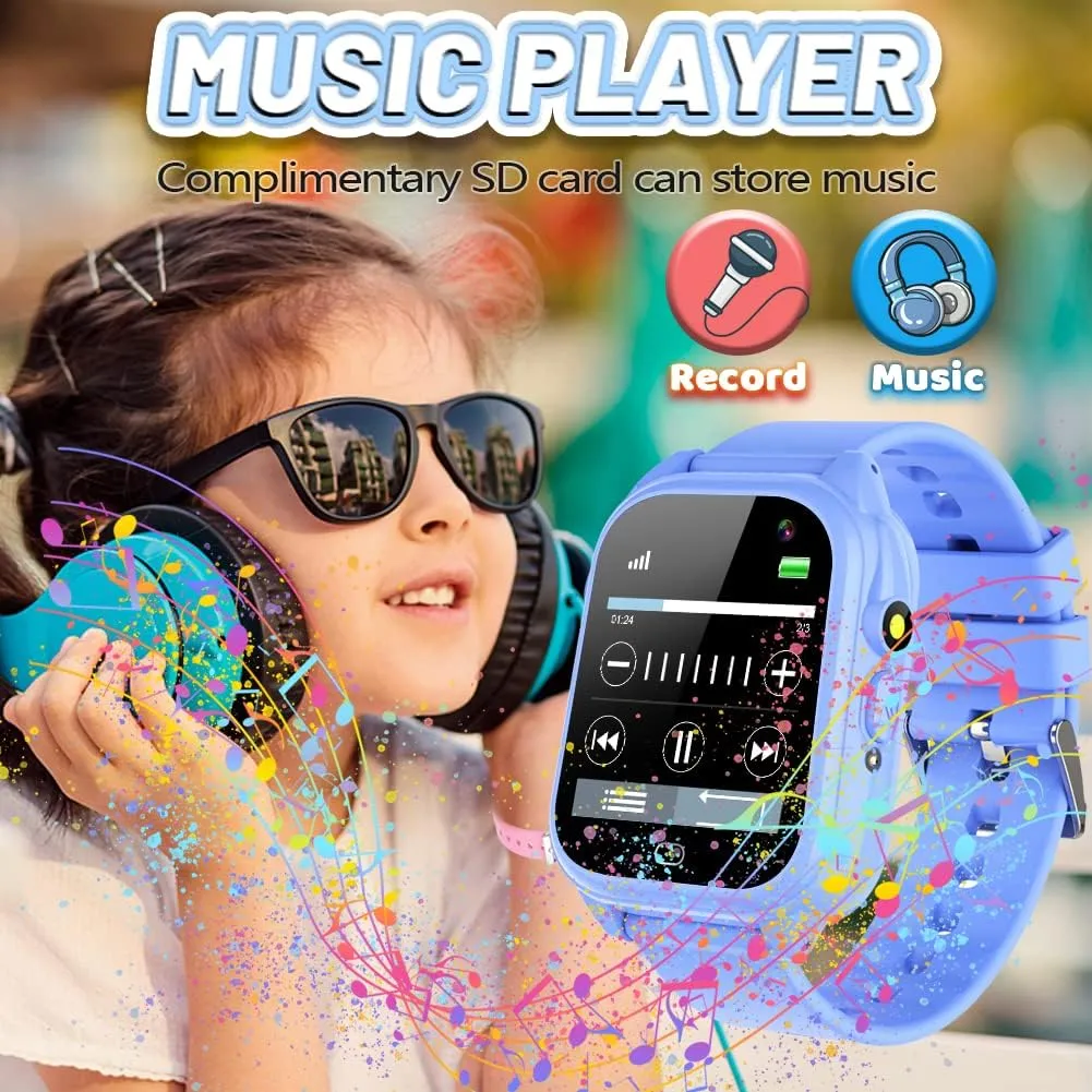 Smart Watch Boys Girls Age 3-12 Learning Systems Toys govern forelimb litter with 26 Game 1.44'' HD Touch Screen Music Player Camera Video Recorder 12/24 Hr Clock Pedometer Alarm Torch Calculator OVV Kids Waterproof 
