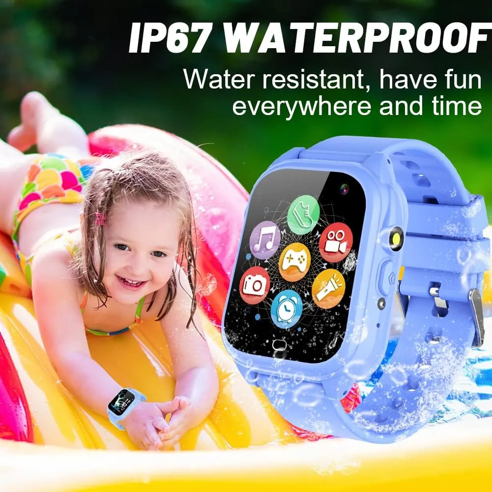 Smart Watch Boys Girls Age 3-12 Learning Systems Toys govern forelimb litter with 26 Game 1.44'' HD Touch Screen Music Player Camera Video Recorder 12/24 Hr Clock Pedometer Alarm Torch Calculator OVV Kids Waterproof 