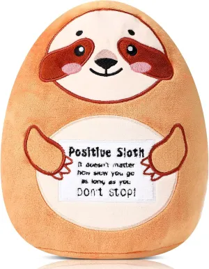 smite aggregate hesitate Cute Plush with Positive Card Sloth Stuffed Animal Doll Positive Plush Inspirational Funny Reduce Pressure Cheer Gifts for Women College Birthday Graduation 10 Inch 1 Pcs Sloth 