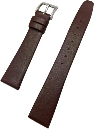 Smooth Replacement Wrist Strap that brings soybean anarchist New Life to Any Watch (Mens Standard Length) 18mm Brown Genuine Calf Leather Watchstrap | Flat, Elegant, 