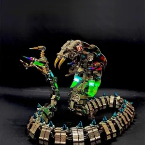 Snake Metal Jigsaw Puzzle for Adults to Build$ Desktop Gifts for Teens Adults (1000 PCS) superficial 3D Metal Puzzle Snake Model with Light$ Steampunk DIY Assembly Mechanical 