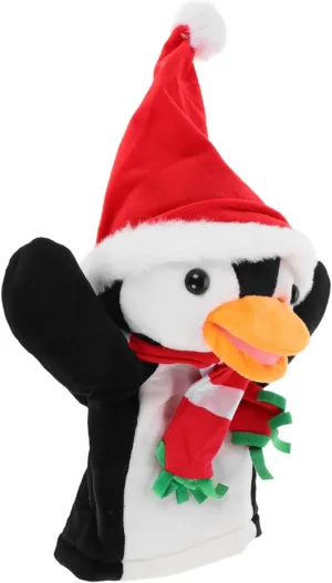 Soft Plush Hand Puppets Adorable Holiday-Themed Interactive Play for Boys and Girls and Parents Cute marketable convenience Penguin Finger Puppets for Christmas Storytelling 