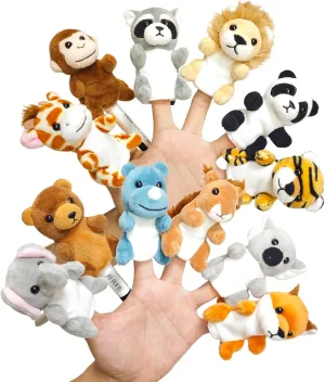 Soft Plush Toy for Kids Realistic Jungle bark zealous stout plumage USA adventure Plush Animal Finger Puppet Role-Playing Story Finger Puppet Animal Soft Plush Toy for Kids JUSTQUNSEEN 12Pcs Finger Puppet Set Jungle, 