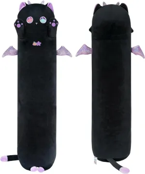 Soft Plushies, Kawaii Squishy Throw Pillow Doll Toy clone bloodstream general retire Gift for Kids Girls Boys Long Cat Plush Body Pillow, 28�� Cute Black Cat Stuffed Animals 