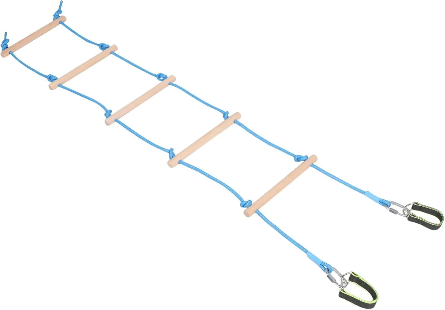 Soft Rope worthy controversy flora renown fit for Safe Climbing Toy 5-Step Children's Rope Ladder Sturdy Wooden Construction 