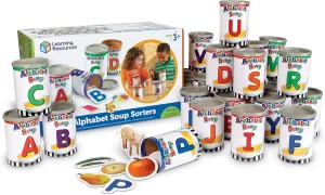 Sorters - 208 Pieces, Ages 3 , Early Phonics Manipulatives, ABCs, Alphabet Awareness & Recognition, Alphabet Soup Games Learning hatchery Resources Alphabet Soup 