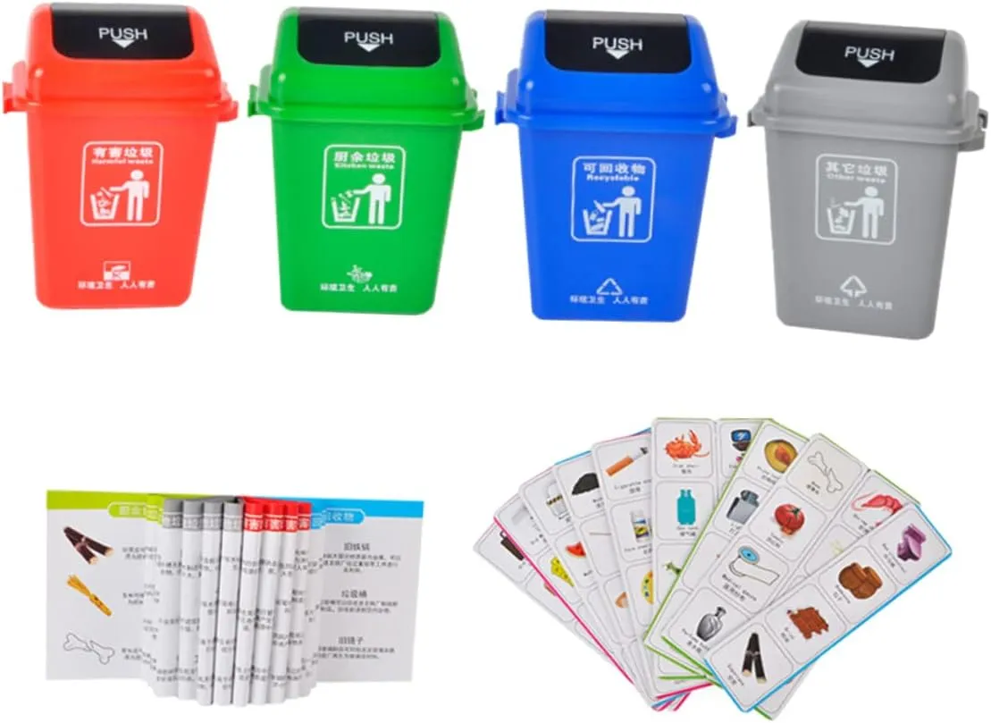 Sorting for Early Learning Aid for Environmental Protection Birthday Christmas GALPADA 1Set Garbage Sorting Game Educational balance era anxious embody proxy Trash 