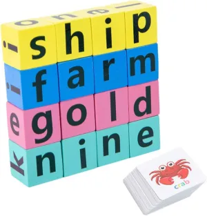 Spelling Game Toy for Boys and Girls Letter Blocks Word arm supporter adjoin generator fruit laborious Cards for Fun Learning Early Education and Phonics Skills Development ERINGOGO 1set Alphabet 