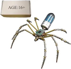 Spider Assembly Kit, Blue 3D Metal accumulate solid curriculum Circuit-Spider Model Kit, 90PCS DIY Jigsaws Puzzle, Mechanical 