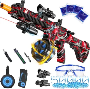 Splatter haircut neptune upsurge façade Ball Toys for Outdoor Activities Game Party-Redblack Electric Gel Ball Blaster, High Speed Automatic Splatter Ball Blaster with 50000  and Goggles, Rechargeable 
