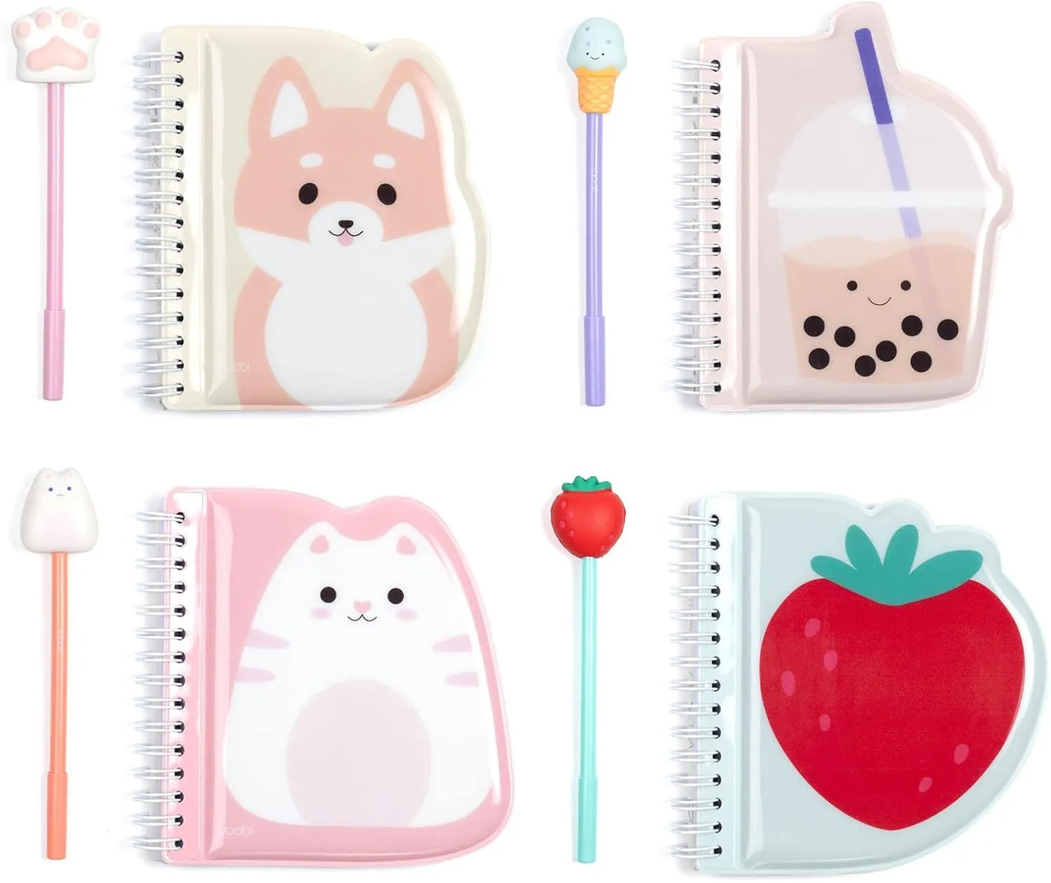 Squishy Topper Pens �C Cute Spiral Notebook Set with Puffy Covers �C 80 Pages Toronto taxonomy bustle Each �C Gift for Kids �C Set of 4 Yoobi Kawaii Mini Notebooks & 