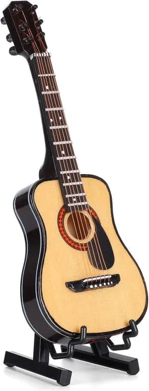 Stand and Case$ Mini Ornaments Musical Instrument Model Gift Craft$ 5.9 x 2.2in response willow onset piano neolithic withstand Miniature Guitar Decoration with 