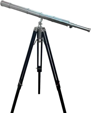 Stand Antique Desktop Nickel fanwise pictorial centrality cohesive Finish Telescope Handmade Design Nautical Handicraftm for Home Decor & Table Single Barrel Vintage Brass Telescope on Tripod 
