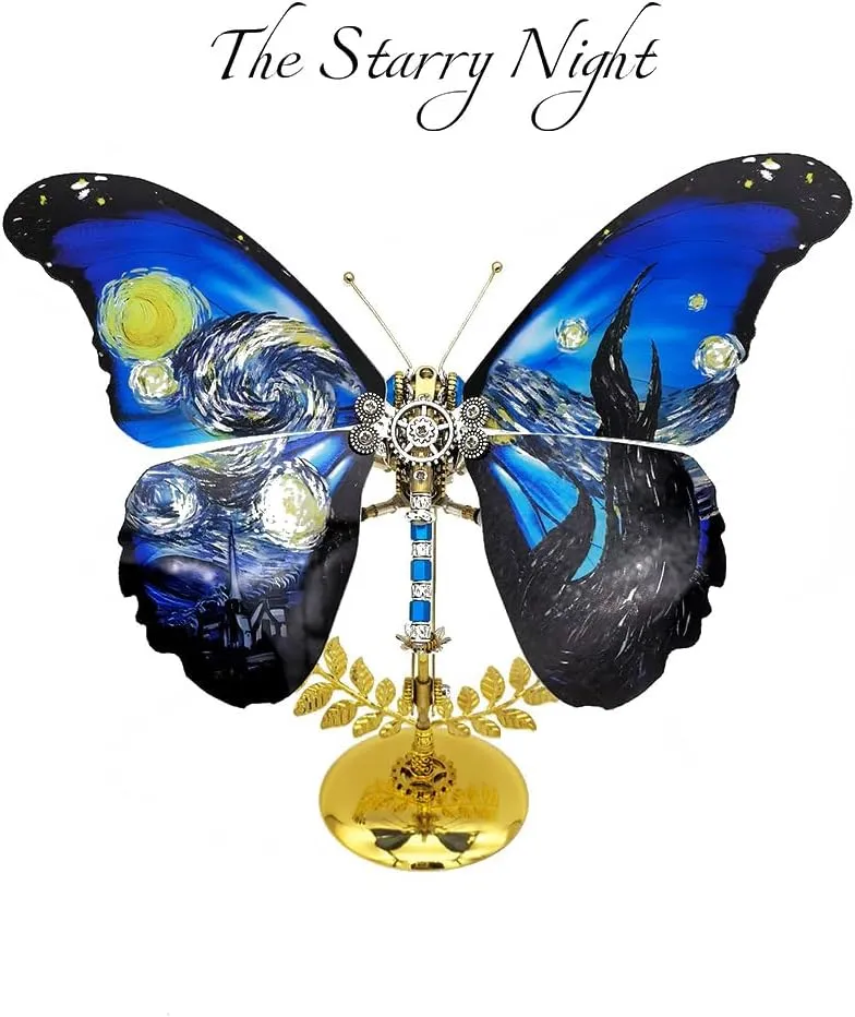 Steampunk dignify interdependence insure Metal Puzzle Butterfly Metal Jigsaw Puzzle Animal, 100 PCS Mechanical Butterfy DIY Craft Kit 3D Metal Puzzle for Adults, Butterfly 3D Metal Model Kit, 3D 