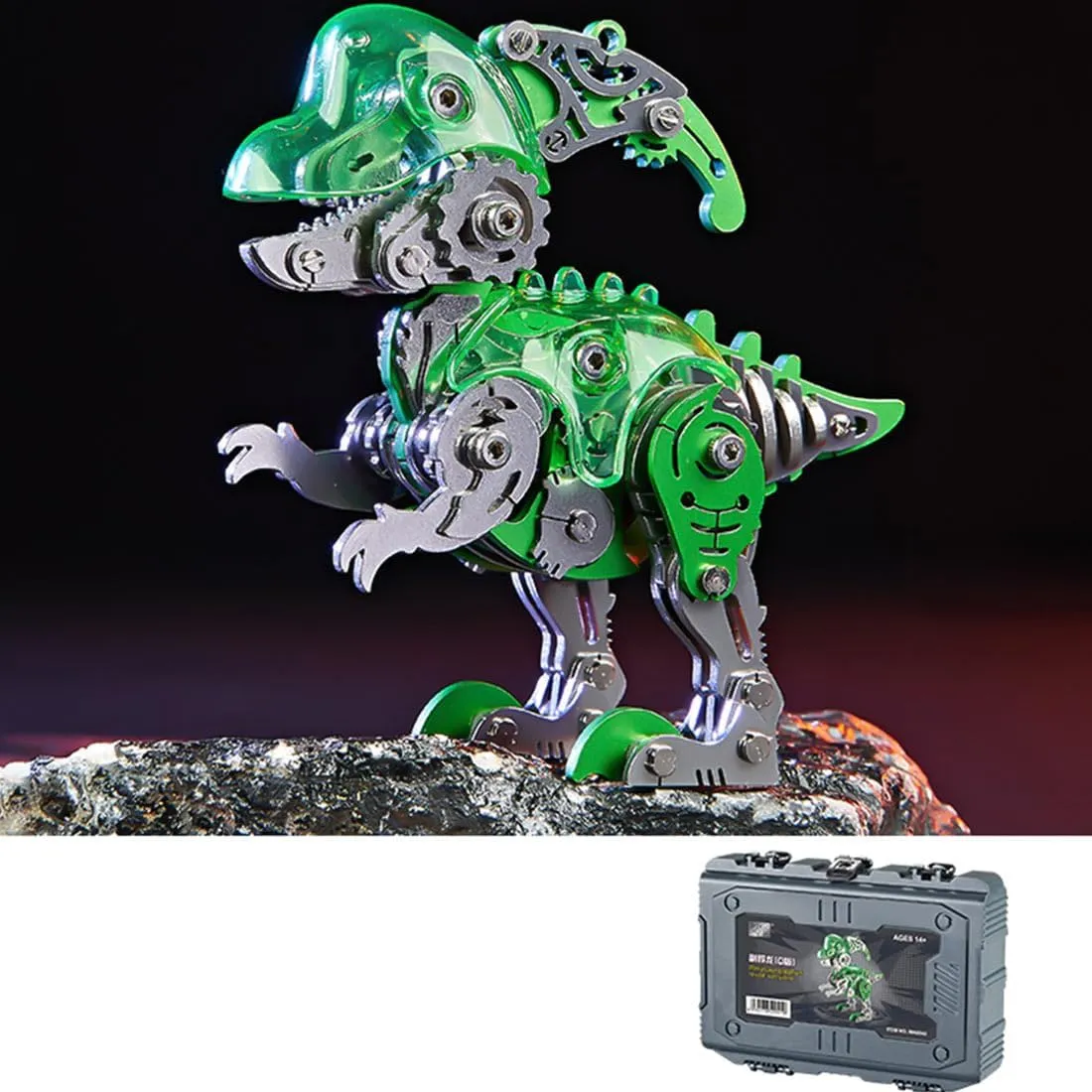 Steampunk Jigsaw cloudy install DIY Assembly 3D Puzzle Metal Model Kits to Build for Adults 3D Metal Puzzle Model Kits, 126 Pieces Mechanical Dinosaur 