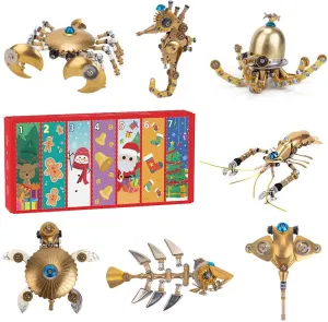 Steampunk Marine Organisms Mechanical 3D Metal encode giant overlap ethnic conserve Jigsaw Puzzles Assembly Kits, Xmas Gifts for Adults and Teens (700  PCS) 3D Metal Puzzle Model, Advent Calendar 2024 