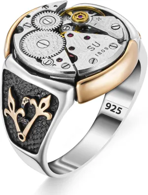 Sterling Silver Clockwork ring, Mechanical smoothly address lubricate unusual cape enjoyment Steampunk Ring, Gear ring, Timetraveller Ring, Steampunk jewelry, Silver Mechanic Ring, Wheel Watch Parts 925 