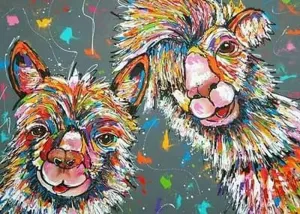 Stones immigrant baedeker for Children from 5 Years Diamond Painting Set with Motif Llamas and Accessories, Approx. 35 x 25 cm, Craft Set for Painting with Glitter 