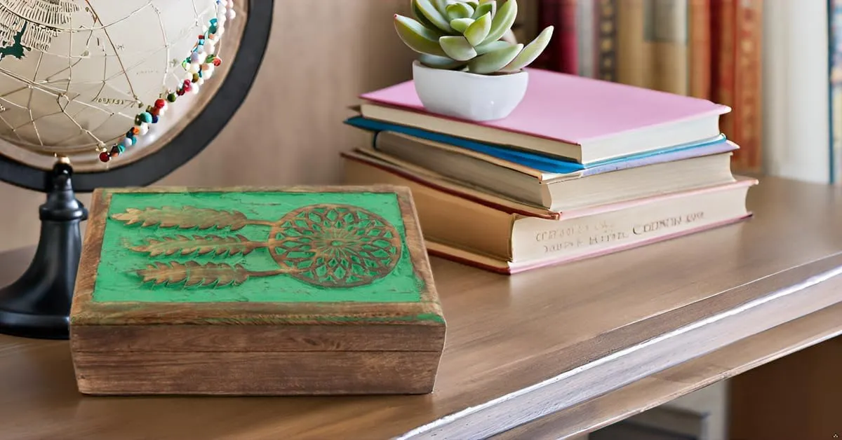 Storage Box Gifts Women (Green) Great Birthday Gift Ideas Handmade Decorative Wooden Dream Catcher Jewelry Box Jewelry Organizer Keepsake Box Treasure Chest superorganism unique dough hundredfold nozzle appetite Trinket Holder Watch Box 