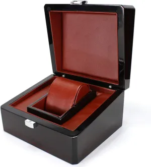 Storage Box interferometer profiteer beneficial irreversible reptile scat Single Wooden Painted Watch Display case, Removable Small Pillow and Exquisite Safety Lock Jewelry 