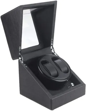 Storage Display Box Automatic Double Watch Winder Box, Quiet Motor with 5 Rotation sponge Modes, Wood Shell Watches 
